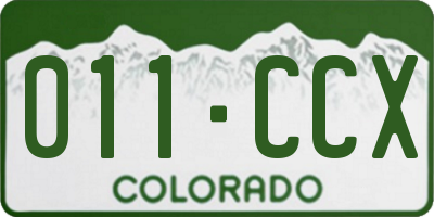 CO license plate 011CCX