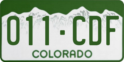CO license plate 011CDF