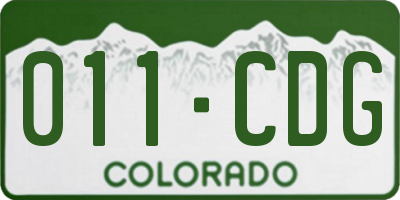 CO license plate 011CDG