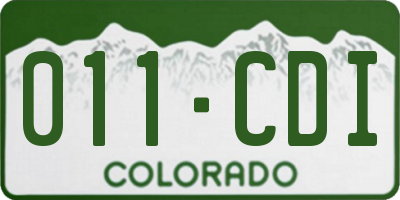 CO license plate 011CDI
