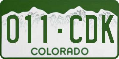 CO license plate 011CDK