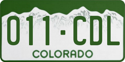 CO license plate 011CDL