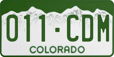 CO license plate 011CDM