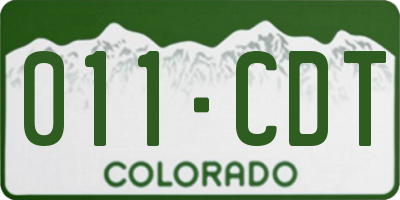 CO license plate 011CDT