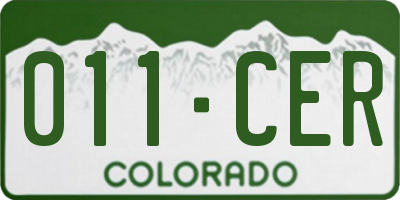 CO license plate 011CER