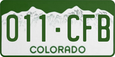 CO license plate 011CFB