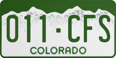 CO license plate 011CFS