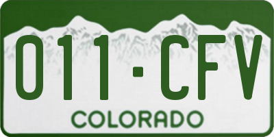 CO license plate 011CFV