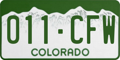 CO license plate 011CFW