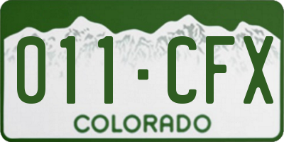 CO license plate 011CFX