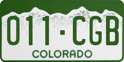 CO license plate 011CGB