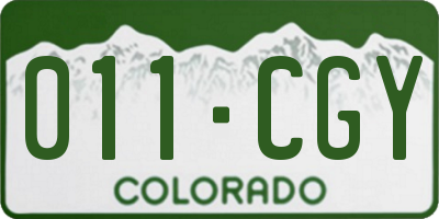 CO license plate 011CGY