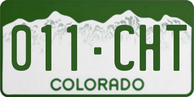 CO license plate 011CHT