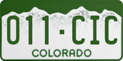 CO license plate 011CIC