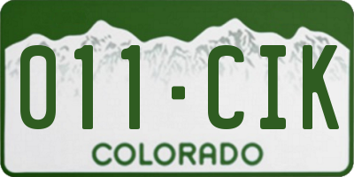 CO license plate 011CIK