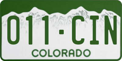 CO license plate 011CIN