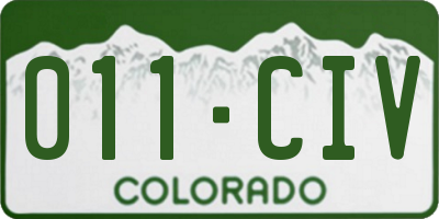 CO license plate 011CIV