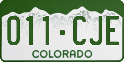CO license plate 011CJE