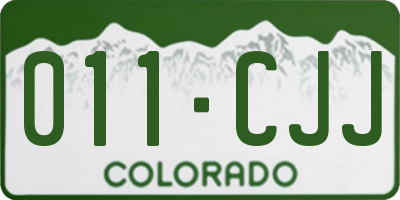 CO license plate 011CJJ