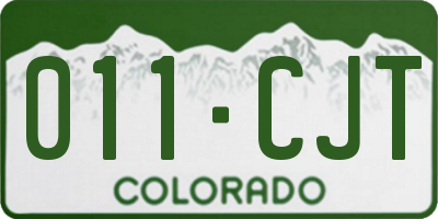 CO license plate 011CJT