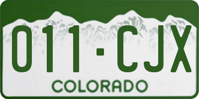 CO license plate 011CJX