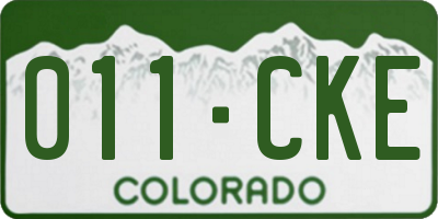 CO license plate 011CKE