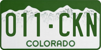 CO license plate 011CKN