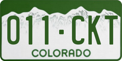 CO license plate 011CKT