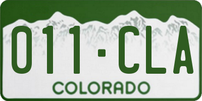 CO license plate 011CLA