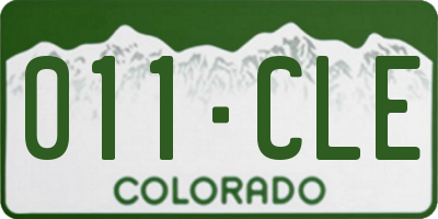 CO license plate 011CLE