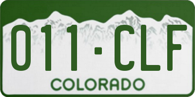 CO license plate 011CLF
