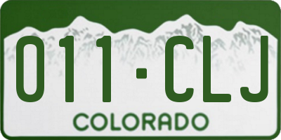 CO license plate 011CLJ