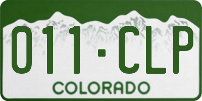 CO license plate 011CLP