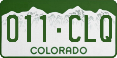 CO license plate 011CLQ