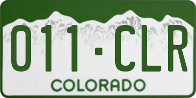 CO license plate 011CLR