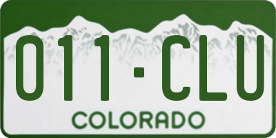 CO license plate 011CLU