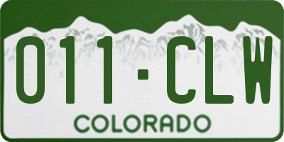 CO license plate 011CLW