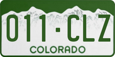 CO license plate 011CLZ