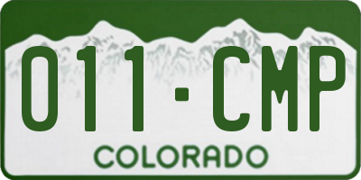 CO license plate 011CMP