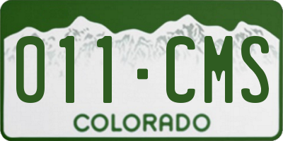 CO license plate 011CMS