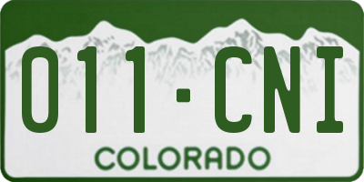 CO license plate 011CNI