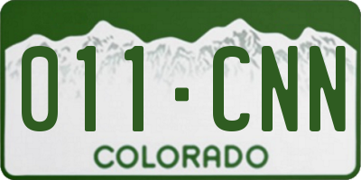 CO license plate 011CNN