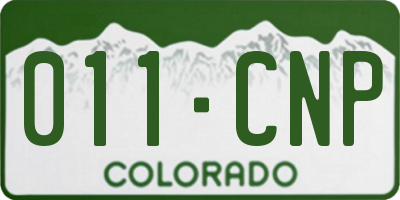 CO license plate 011CNP
