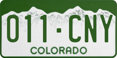 CO license plate 011CNY