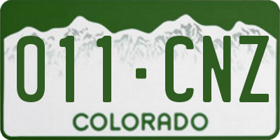 CO license plate 011CNZ