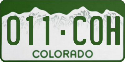 CO license plate 011COH