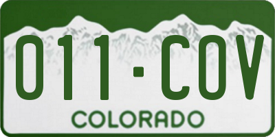 CO license plate 011COV