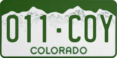CO license plate 011COY