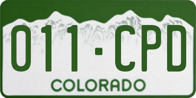 CO license plate 011CPD