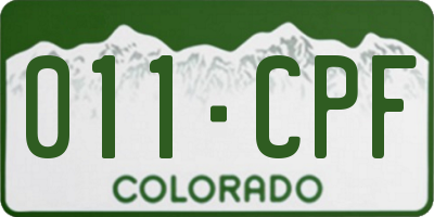 CO license plate 011CPF